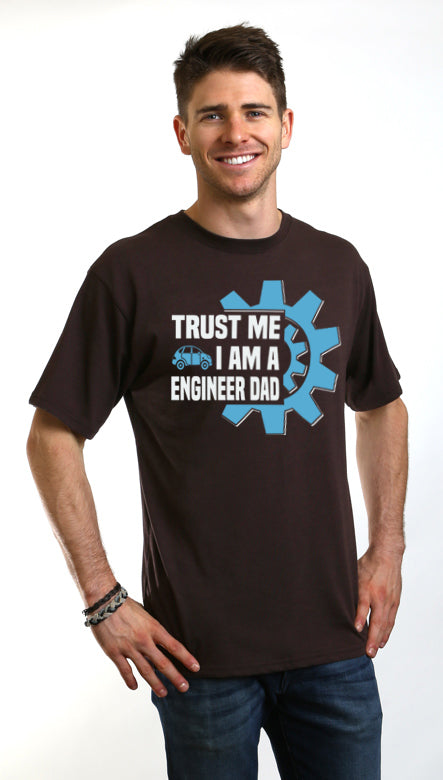 Spun Bamboo Trust Me I'm a Engineer Dad Men's Bamboo Viscose/Organic Cotton Short Sleeve Graphic T-Shirt — lifestyle context