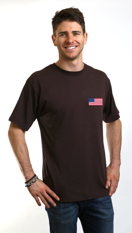Spun Bamboo American Flag Men's Bamboo Viscose/Organic Cotton Short Sleeve Graphic T-Shirt — detail close-up