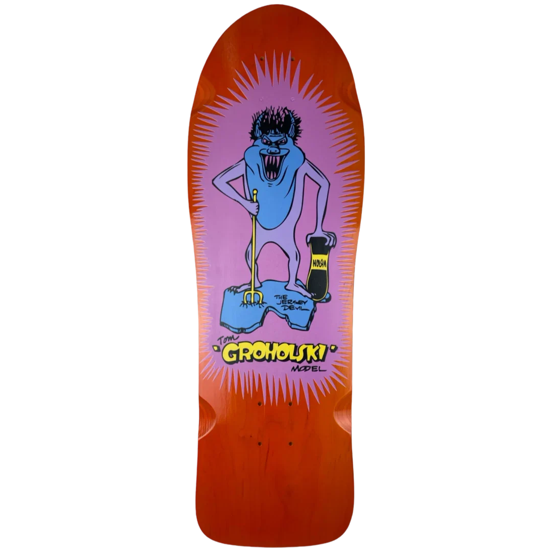 Vision Groholski Jersey Devil Deck - 9.5" Orange Stain, Old School Skateboard Decks