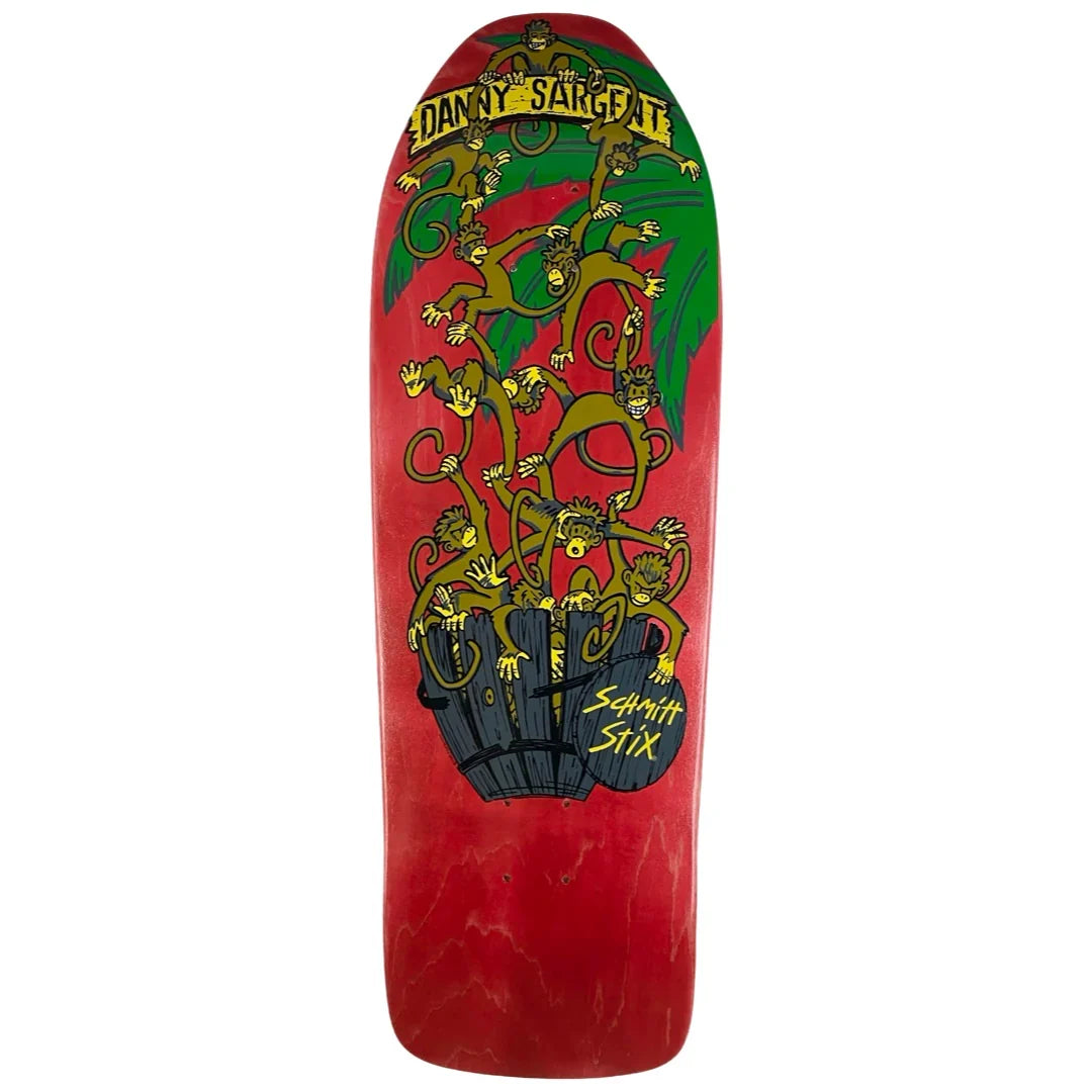 Schmitt Stix Danny Sargent Barrel of Monkeys Deck - 9.75" Red Stain by Skates USA