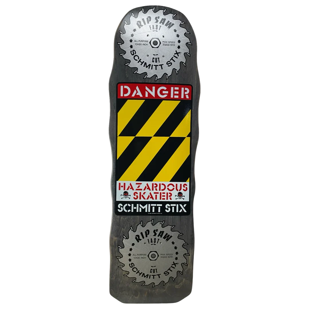 Schmitt Stix Danger Saw Skateboard Deck - 10" Black Dip by Skates USA
