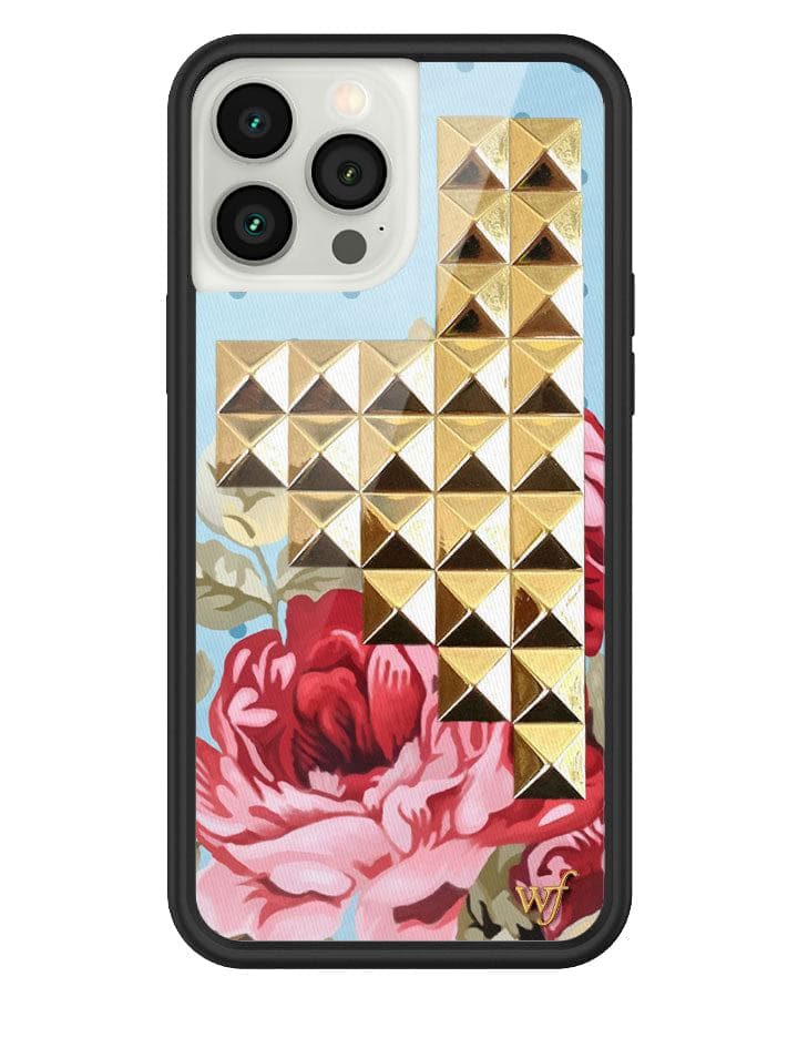 Blue Floral Stud iPhone Case