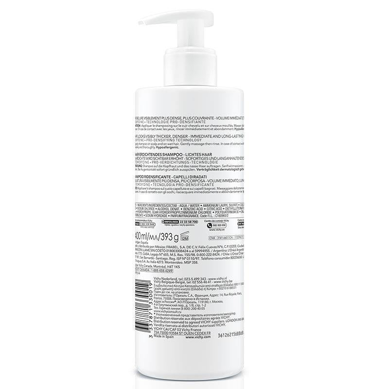 Vichy Densi Solutions Thickening Shampoo 400Ml - Hair Thickening & Volumizing for Fine or Limp Hair