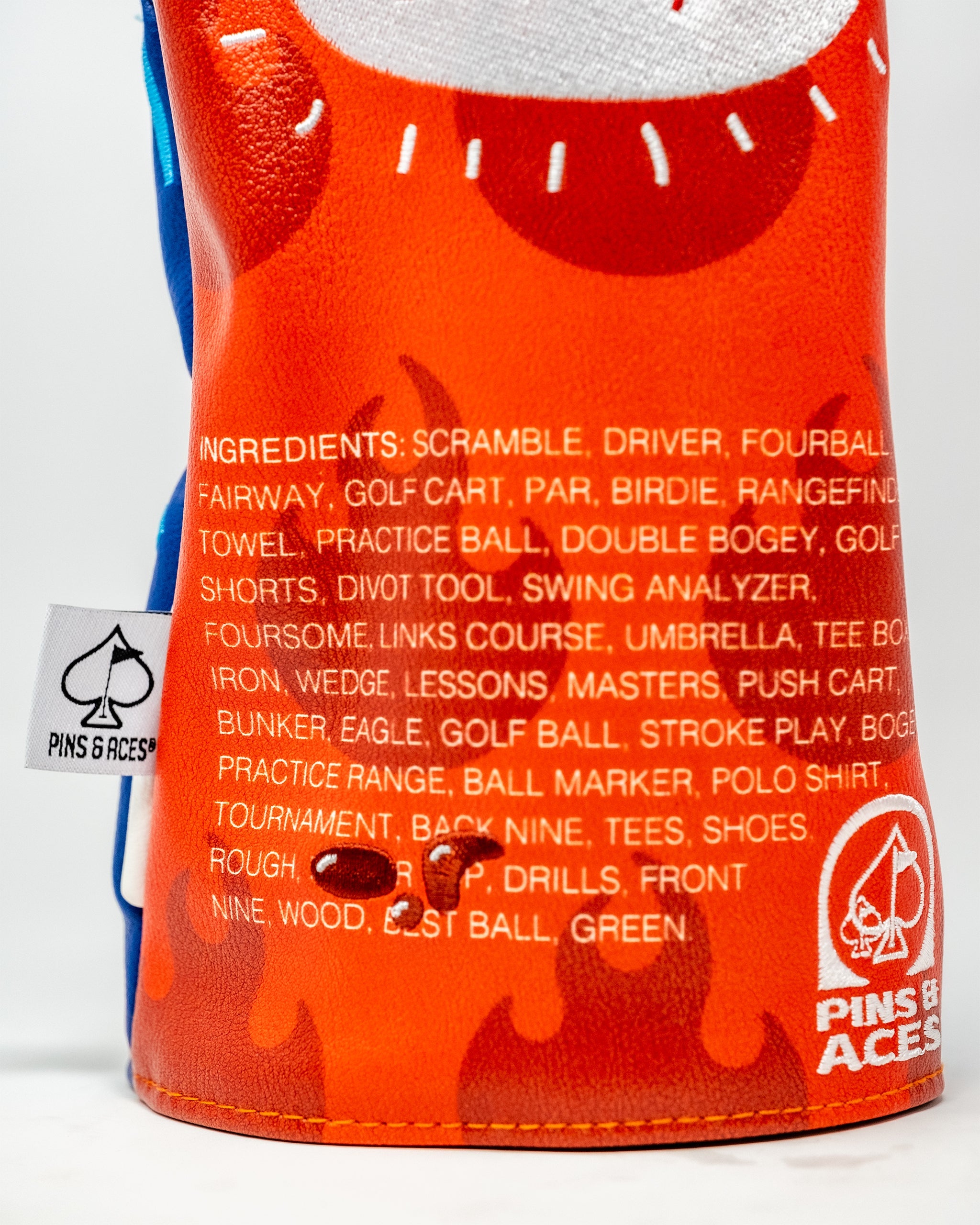 Pins and Aces Fire Sauce - Driver Cover — fabric or material detail
