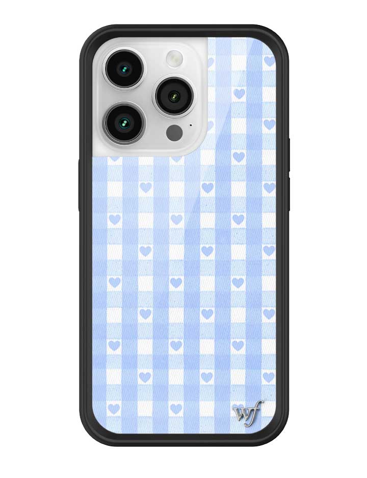 Gingham Hearts | Blue iPhone Case