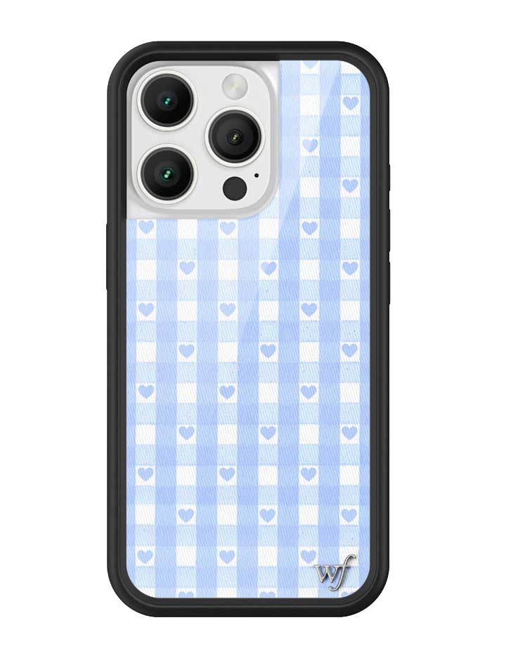 Gingham Hearts | Blue iPhone Case