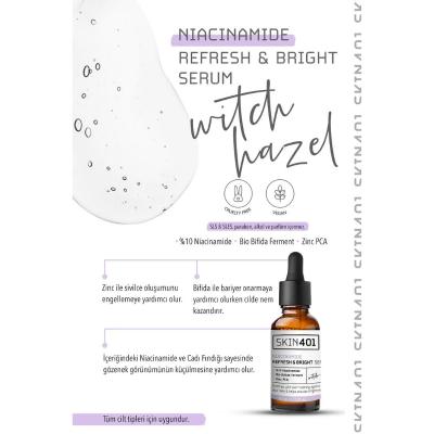 Skin401 Niacinamide Refresh Bright Serum 30ml - Brightens, Hydrates, and Minimizes Pores - Vegan & Cruelty-Free