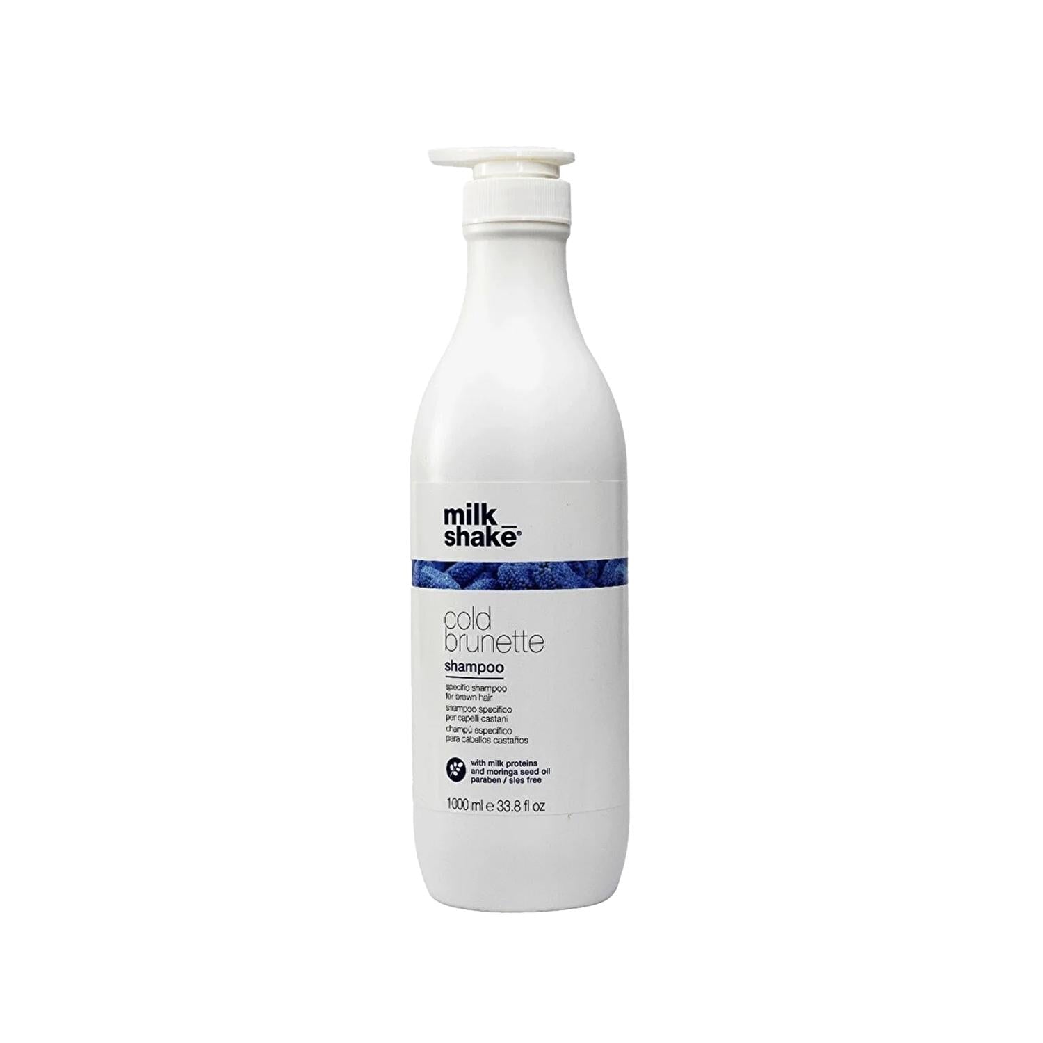 milk_shake Cold Brunette Shampoo for Brown Hair - 1000 ml, Enhances Color & Care
