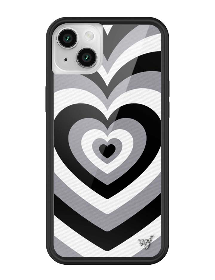 Wildflower Cases Latte Love | Midnight iPhone Case — flat-lay composition