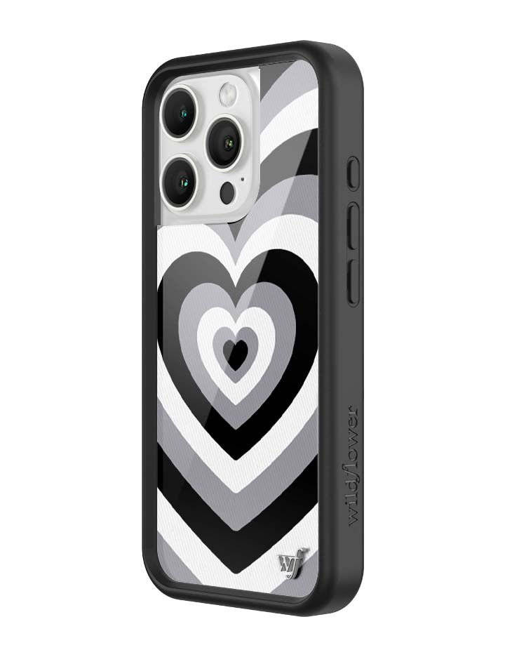 Wildflower Cases Latte Love | Midnight iPhone Case — flat-lay composition