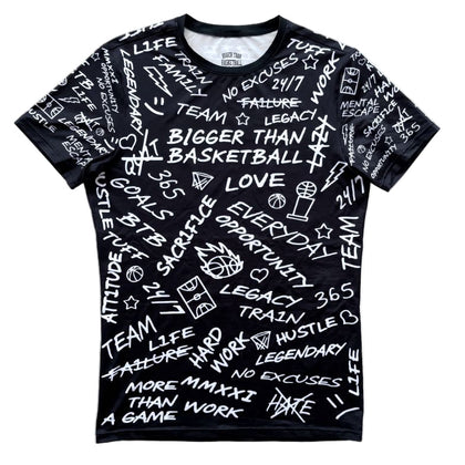 Bigger Than Basketball Emotions - Performance Compression T-Shirt - Black — main product shot