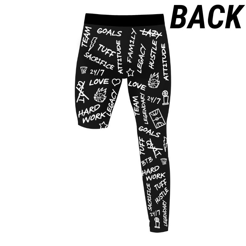 Bigger Than Basketball Emotions - Single-Leg Compression Tights - Right - Black — lifestyle worn / used context