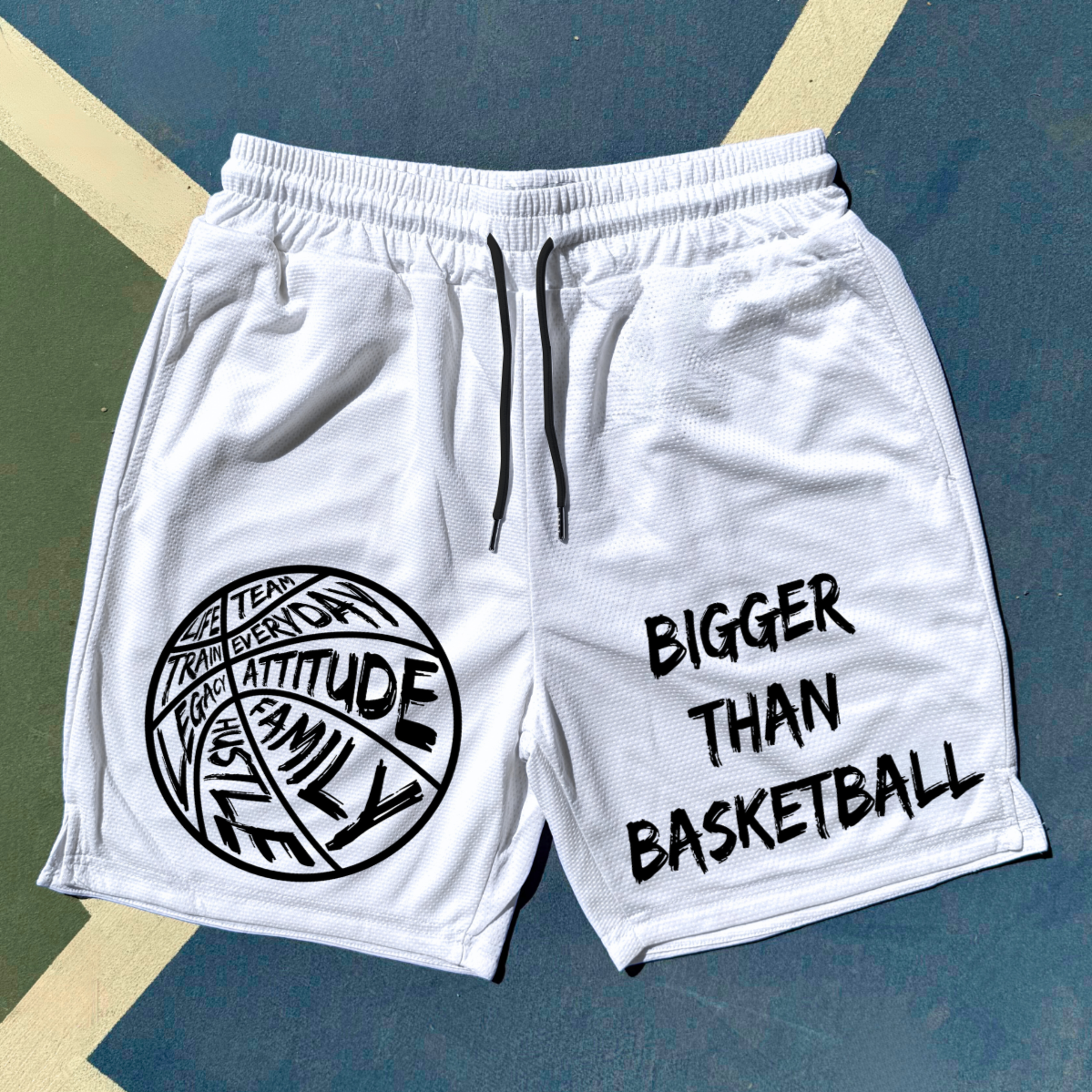 Bigger Than Basketball Bigger Than Basketball - Shorts - White — White detail