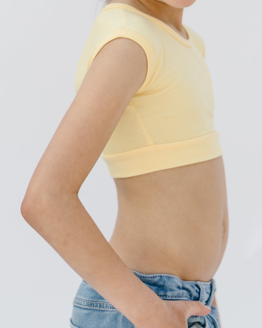 HALFTEE Layering Fashions Girlee Basic Cap Sleeve  - 6/8 ONLY — detail shot 6