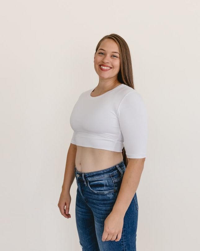 HALFTEE Layering Fashions Crew Neck Elbow Sleeve Halftee — detail shot 9