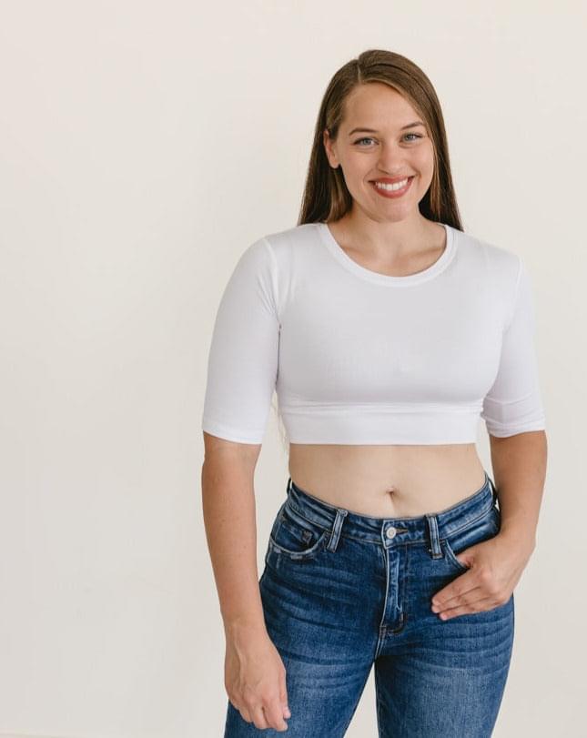 HALFTEE Layering Fashions Crew Neck Elbow Sleeve Halftee — main product shot