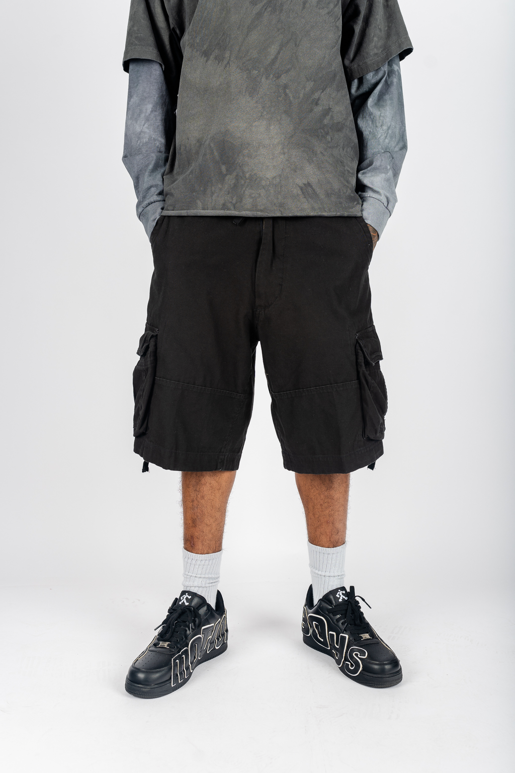 Superline Superline Vintage Utility Cargo Shorts — construction detail