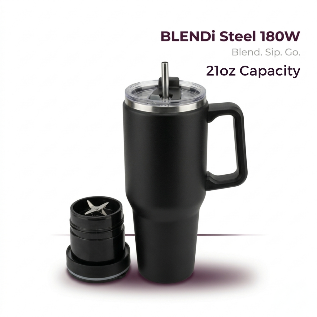 Steel (21oz) 180W Insulated Portable Blender (NEW) – BLENDi, view 3