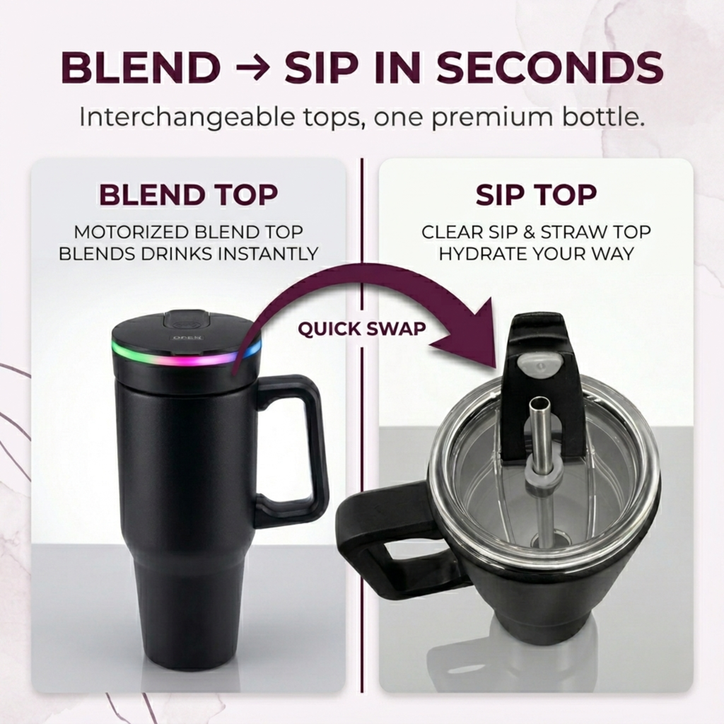 Steel (21oz) 180W Insulated Portable Blender (NEW) – BLENDi, view 11
