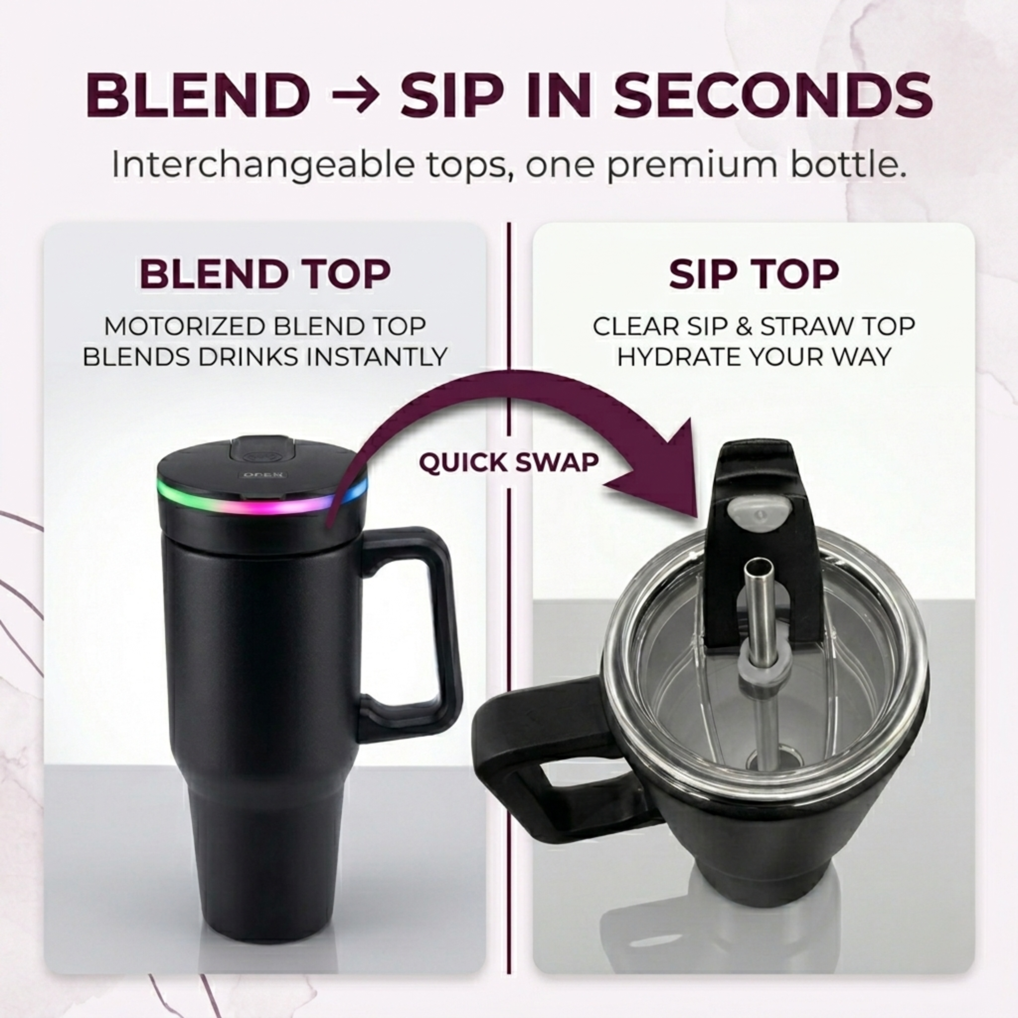 Steel (21oz) 180W Insulated Portable Blender (NEW) – BLENDi, view 11
