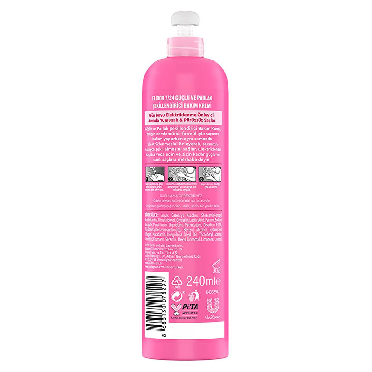 Elidor 7/24 Hair Care Cream - Nourishing, Anti-Frizz, Long-Lasting Shine for Dry & Dull Hair