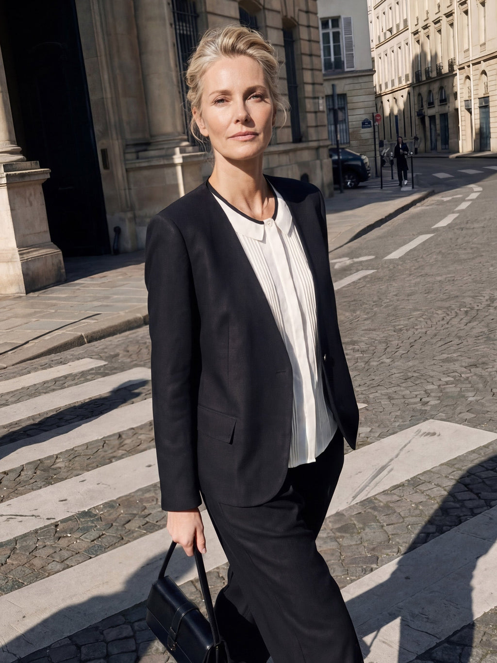 LINTICO Linen-Lyocell Relaxed V-neck Tailored Blazer VERITY — Relaxed detail