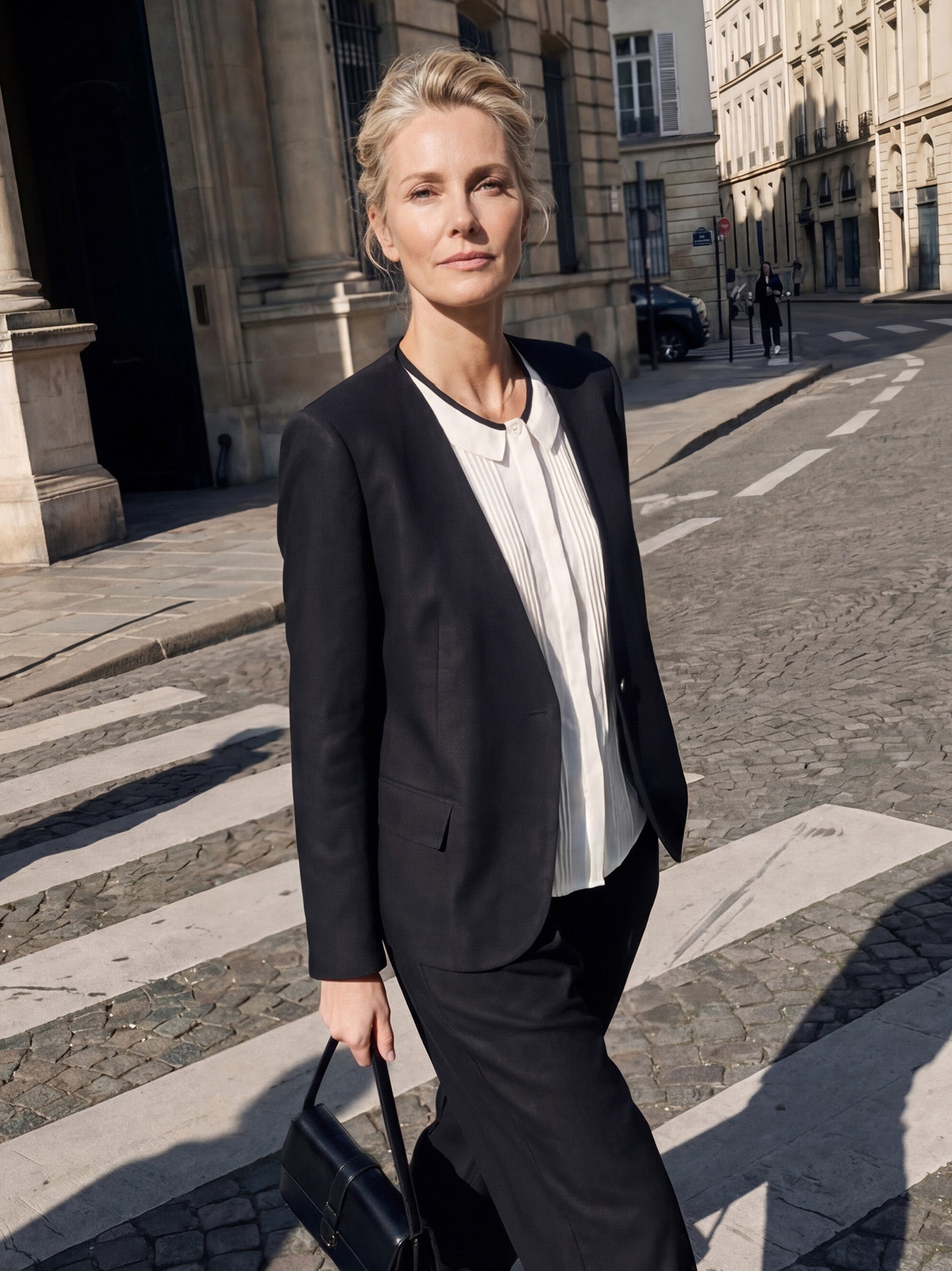 LINTICO Linen-Lyocell Relaxed V-neck Tailored Blazer VERITY — Relaxed detail
