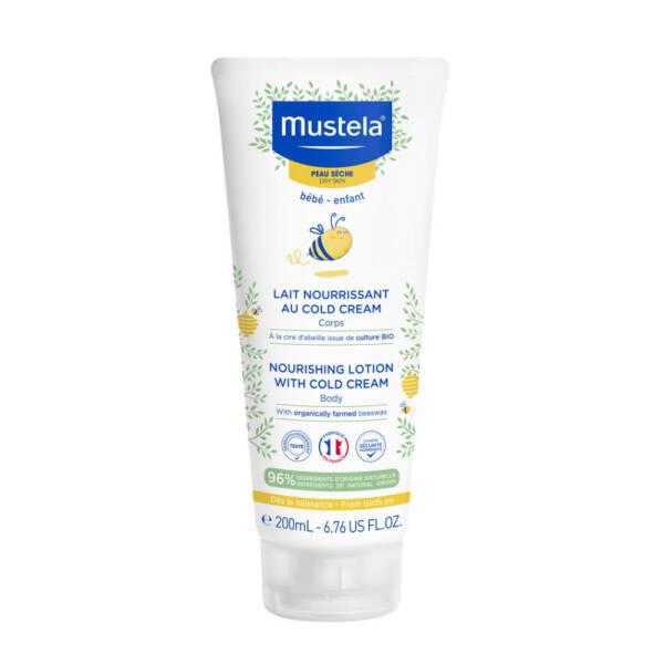 Mustela Nourishing Body Lotion for Newborns - Cold Cream, 96% Natural Ingredients, Dermatologically Tested - 6.76 fl oz