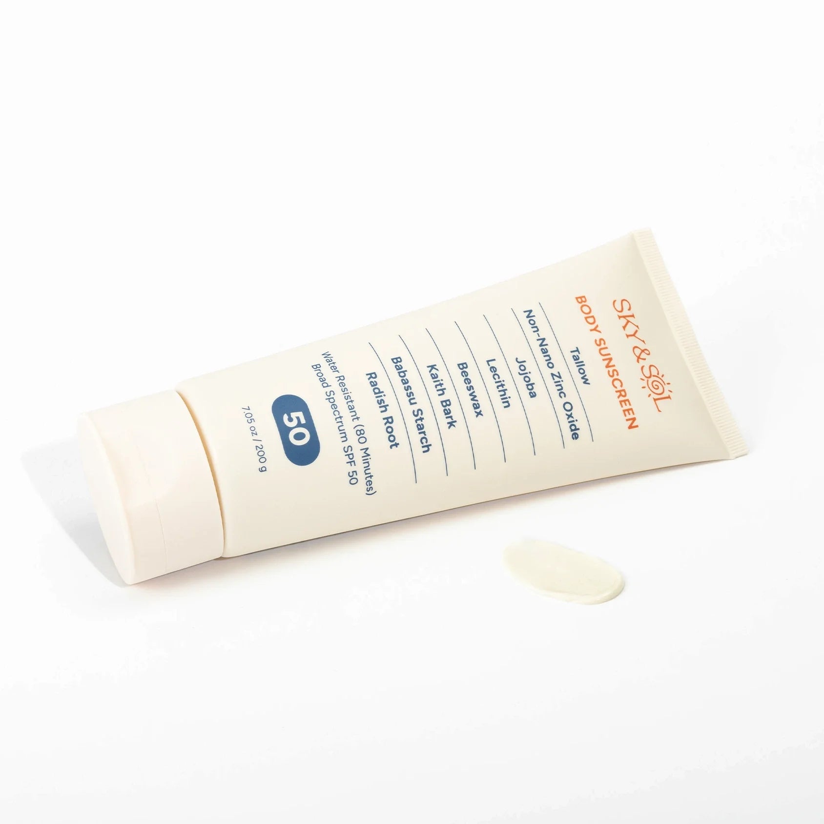 Sky and Sol XL Body Sunscreen SPF 50 (7.05 oz) — applied to skin texture demo