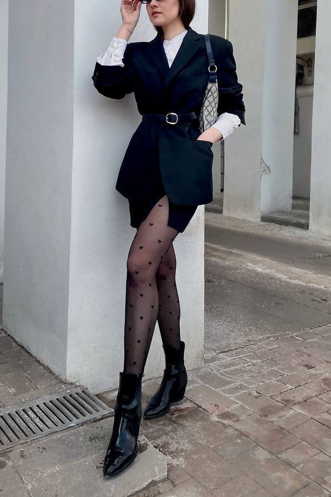 TheRanok.com Fantasy Tights Conte Bonheur - Hearts Pattern — in-use photo