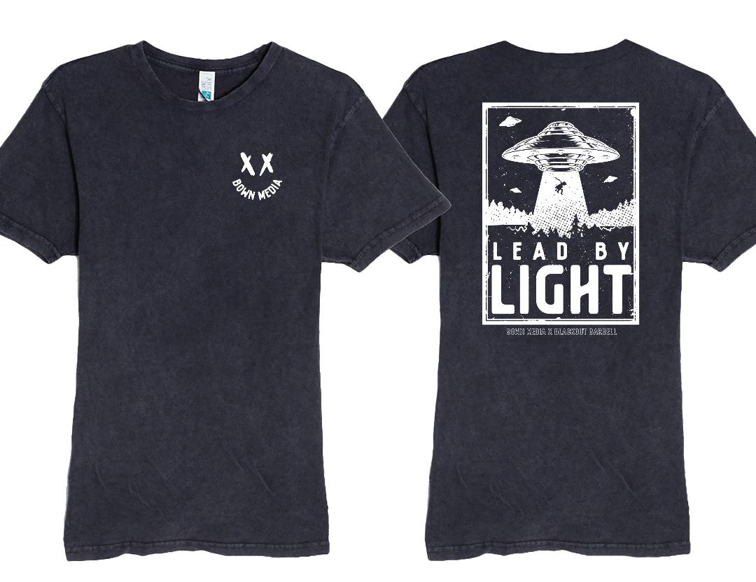 BLACKOUT BARBELL Lead By Light Tee (BOWN MEDIA x BLACKOUT) — main product shot