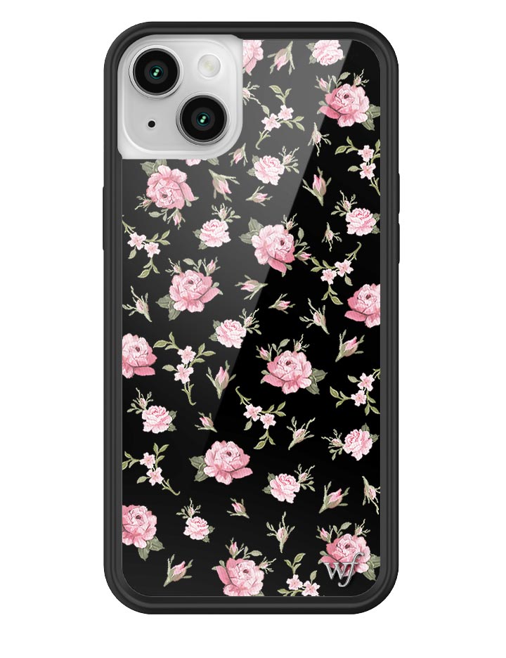 Black and Pink Floral iPhone Case