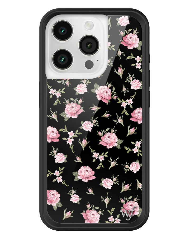 Black and Pink Floral iPhone Case