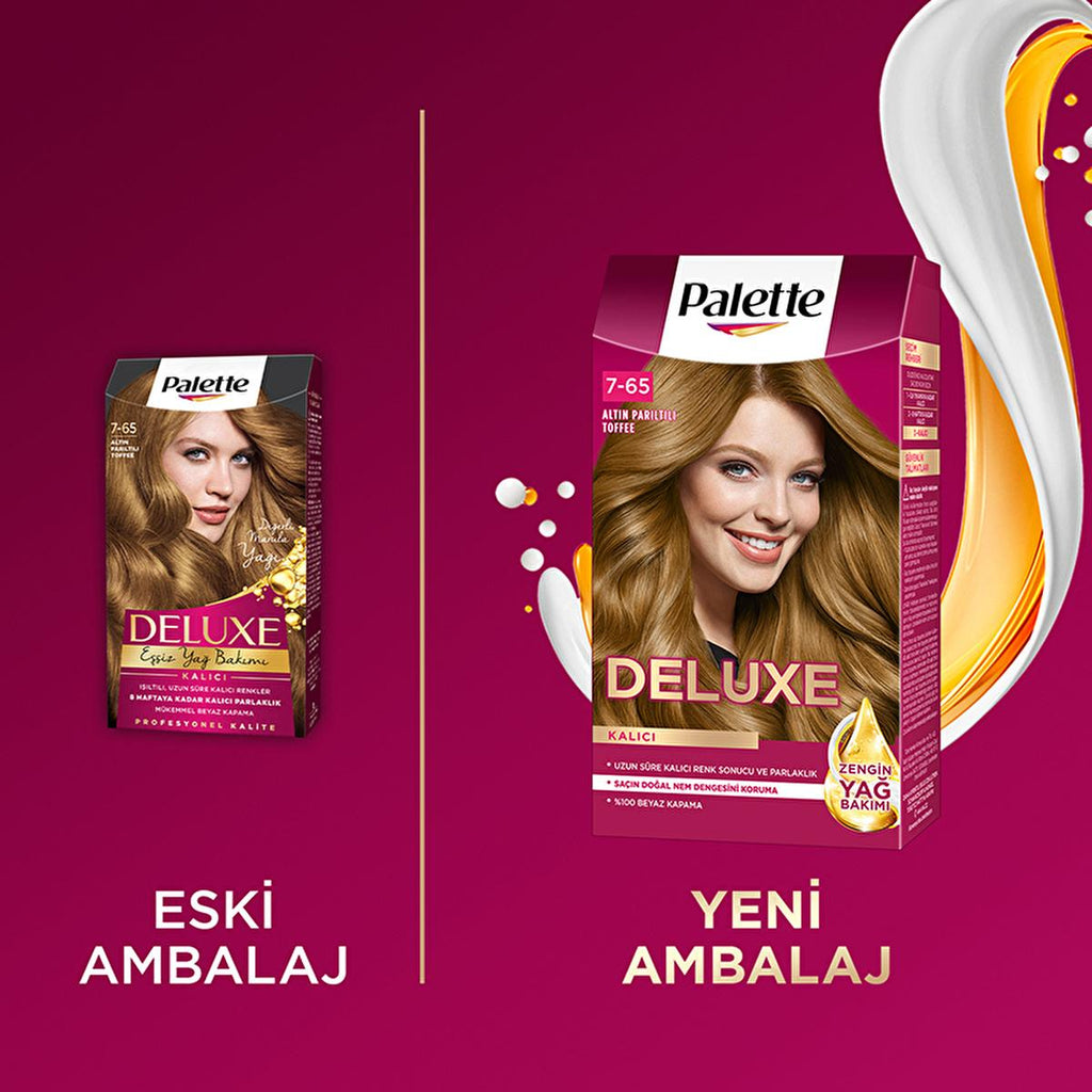 Palette Deluxe Golden Toffee Hair Dye 7-65 - Long-Lasting Nourishing Hair Color