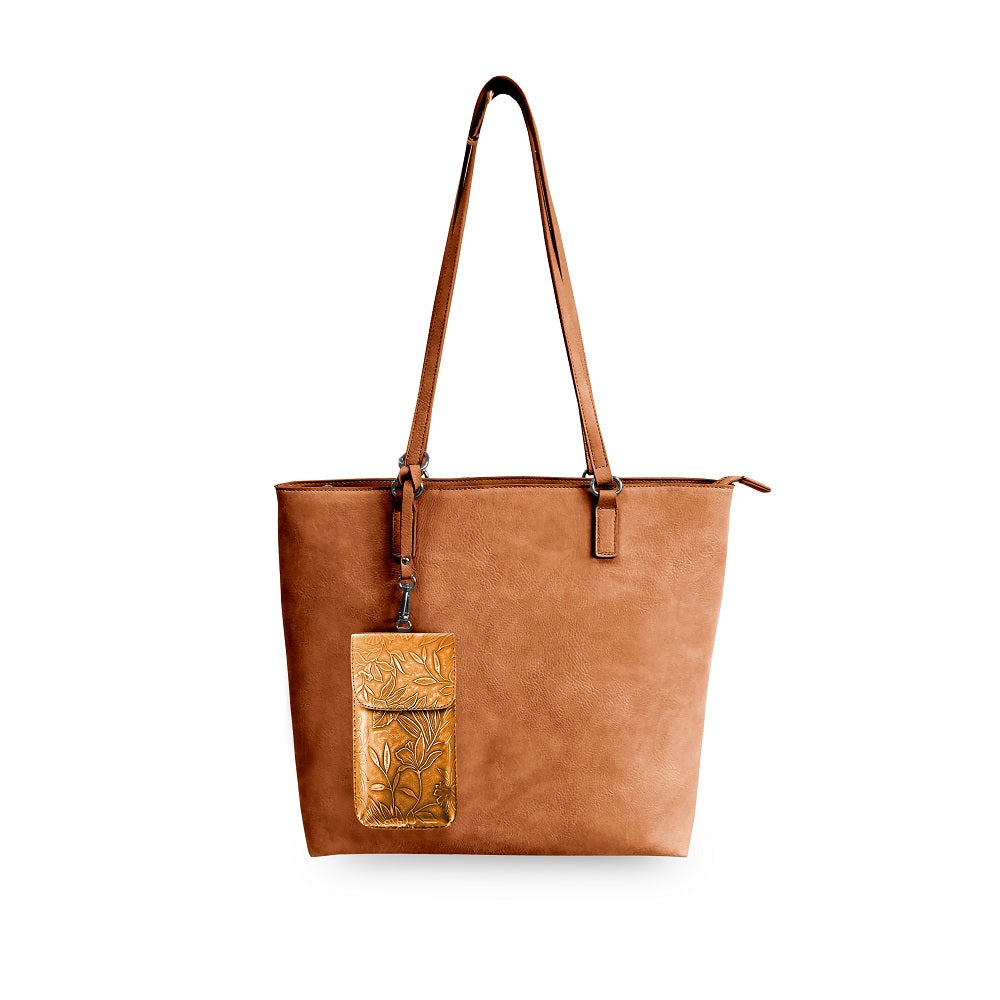 SaveTheGirls Techy Tote Combo — flat-lay composition