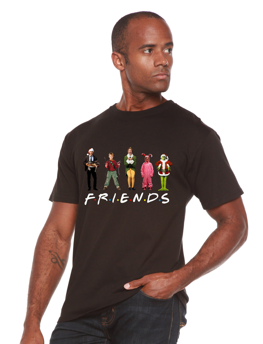 Spun Bamboo Funny Christmas Movies Printed Men's Bamboo T-Shirt — side view