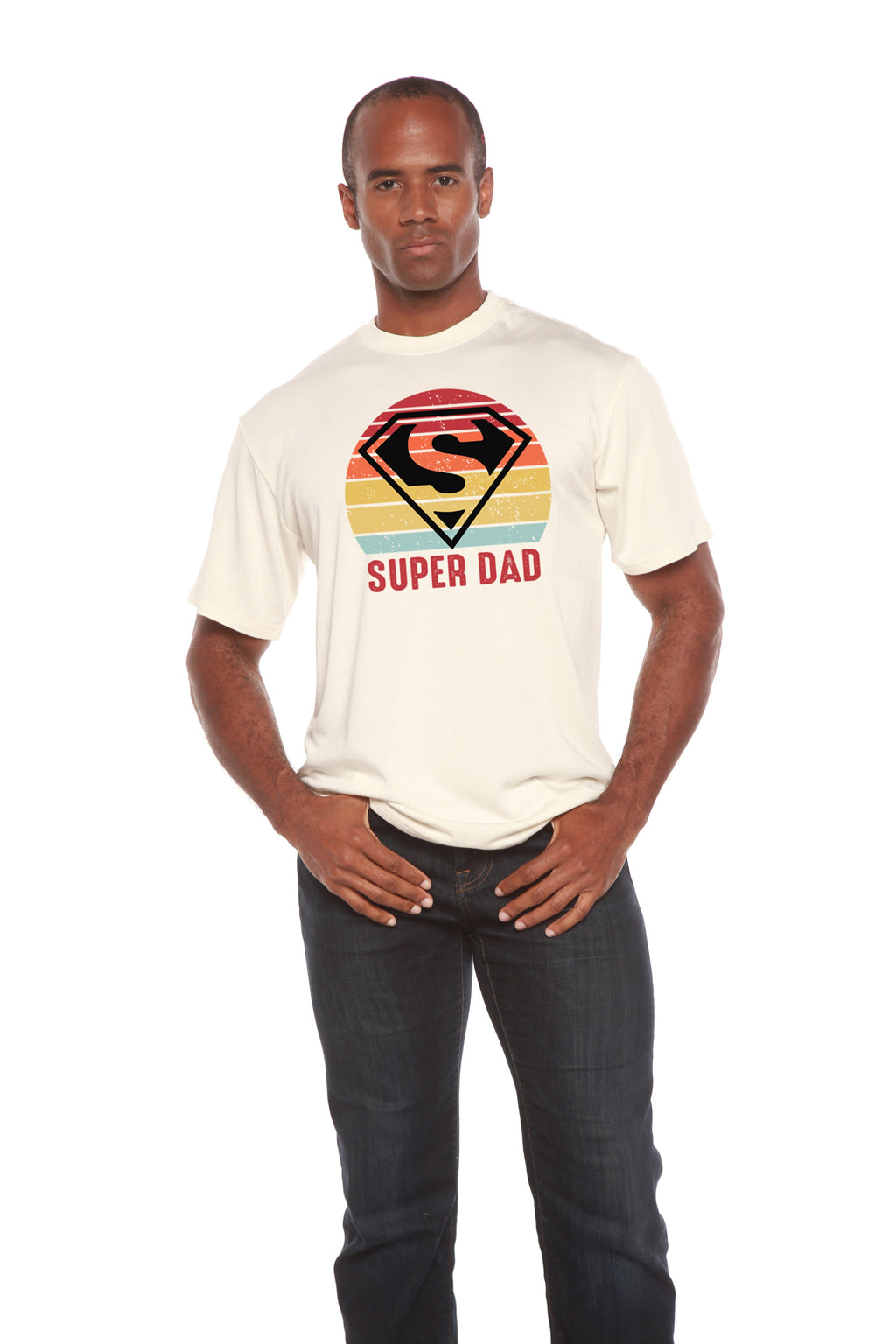 Spun Bamboo Super Dad Men's Bamboo Viscose/Organic Cotton Short Sleeve Graphic T-Shirt — alternative angle