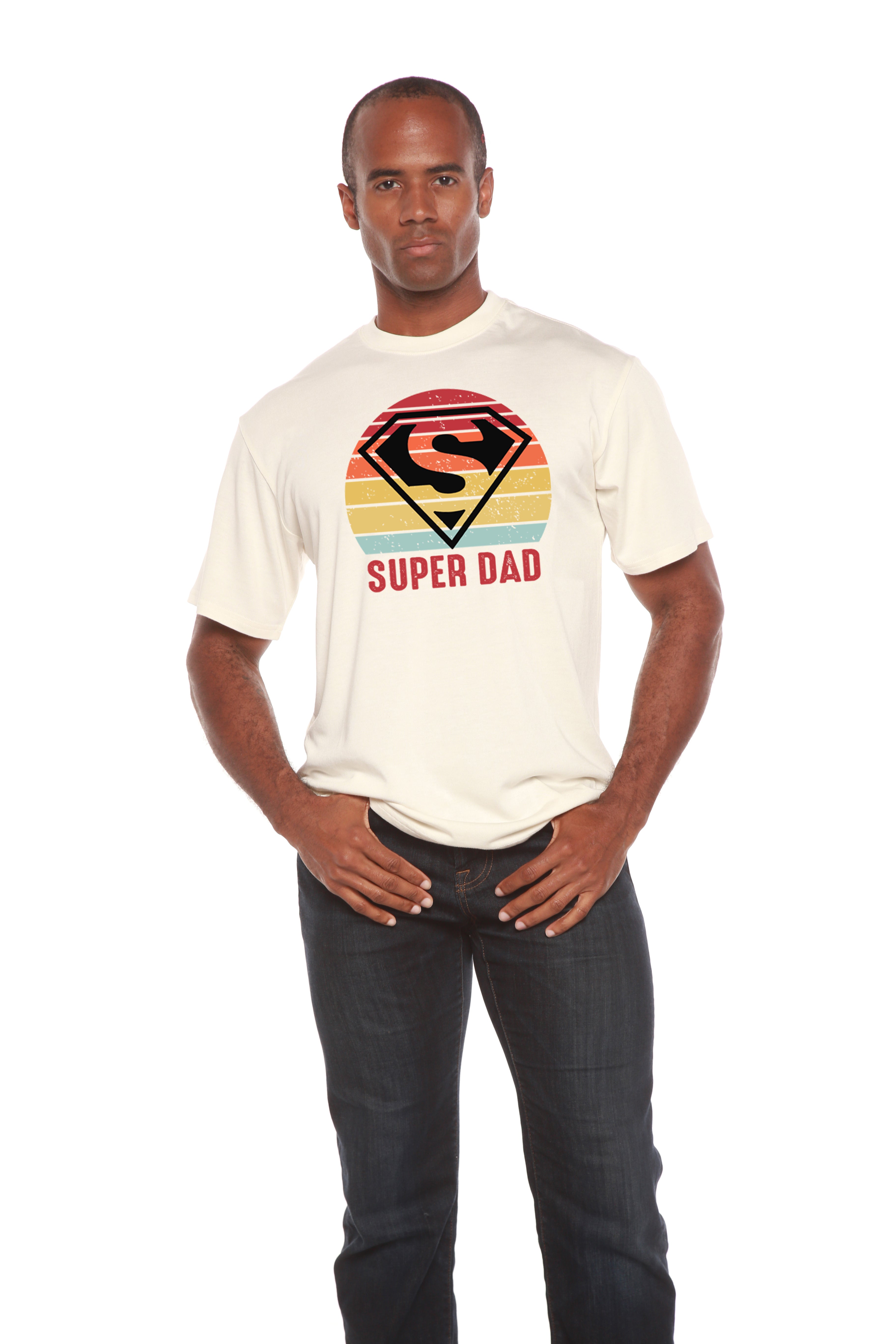 Spun Bamboo Super Dad Men's Bamboo Viscose/Organic Cotton Short Sleeve Graphic T-Shirt — alternative angle