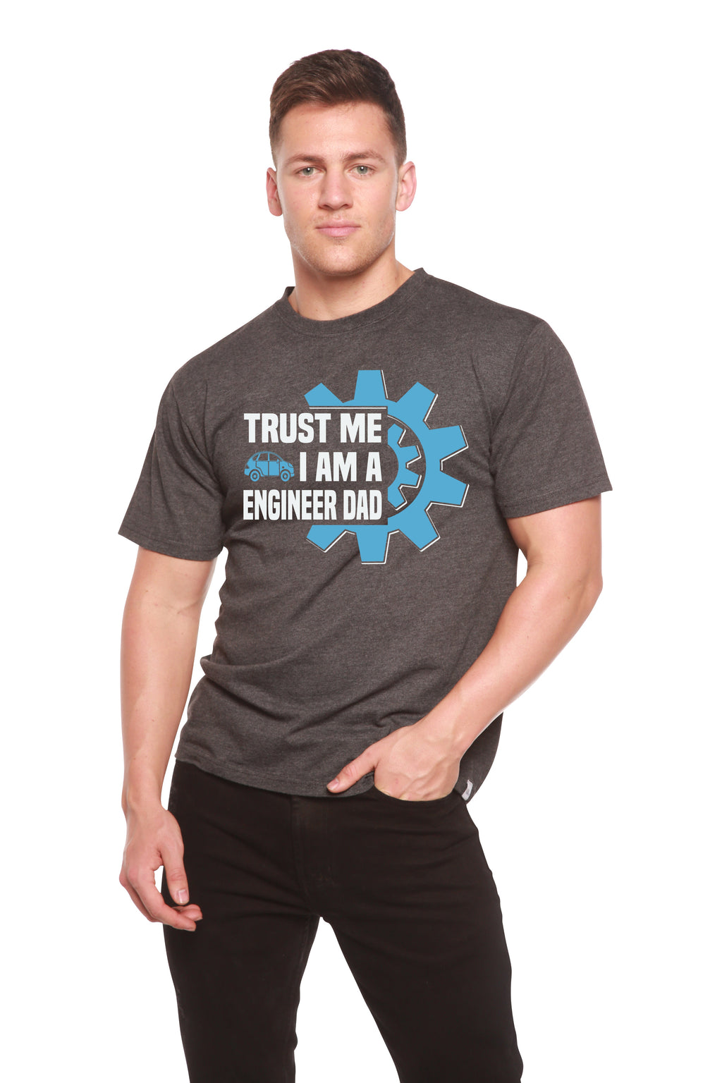 Spun Bamboo Trust Me I'm a Engineer Dad Men's Bamboo Viscose/Organic Cotton Short Sleeve Graphic T-Shirt — back view