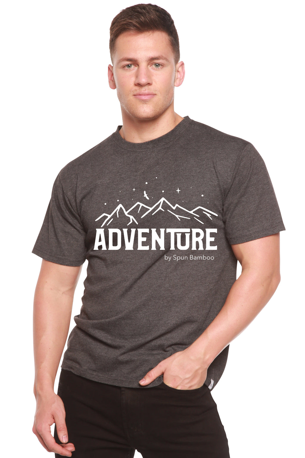 Spun Bamboo Adventure Printed Men's Bamboo Viscose/Organic Cotton Short Sleeve T-Shirt — side view