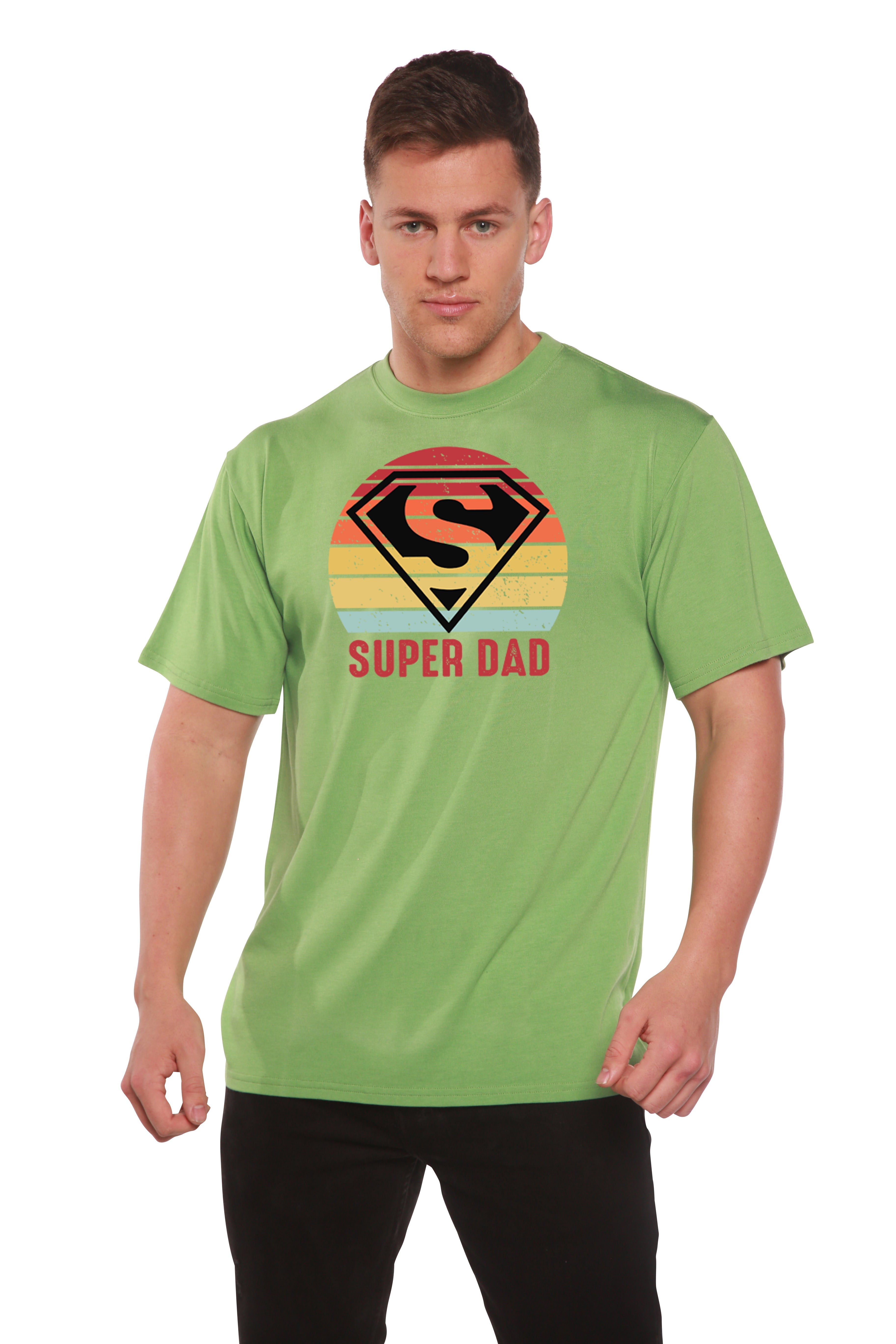 Spun Bamboo Super Dad Men's Bamboo Viscose/Organic Cotton Short Sleeve Graphic T-Shirt — in-use photo