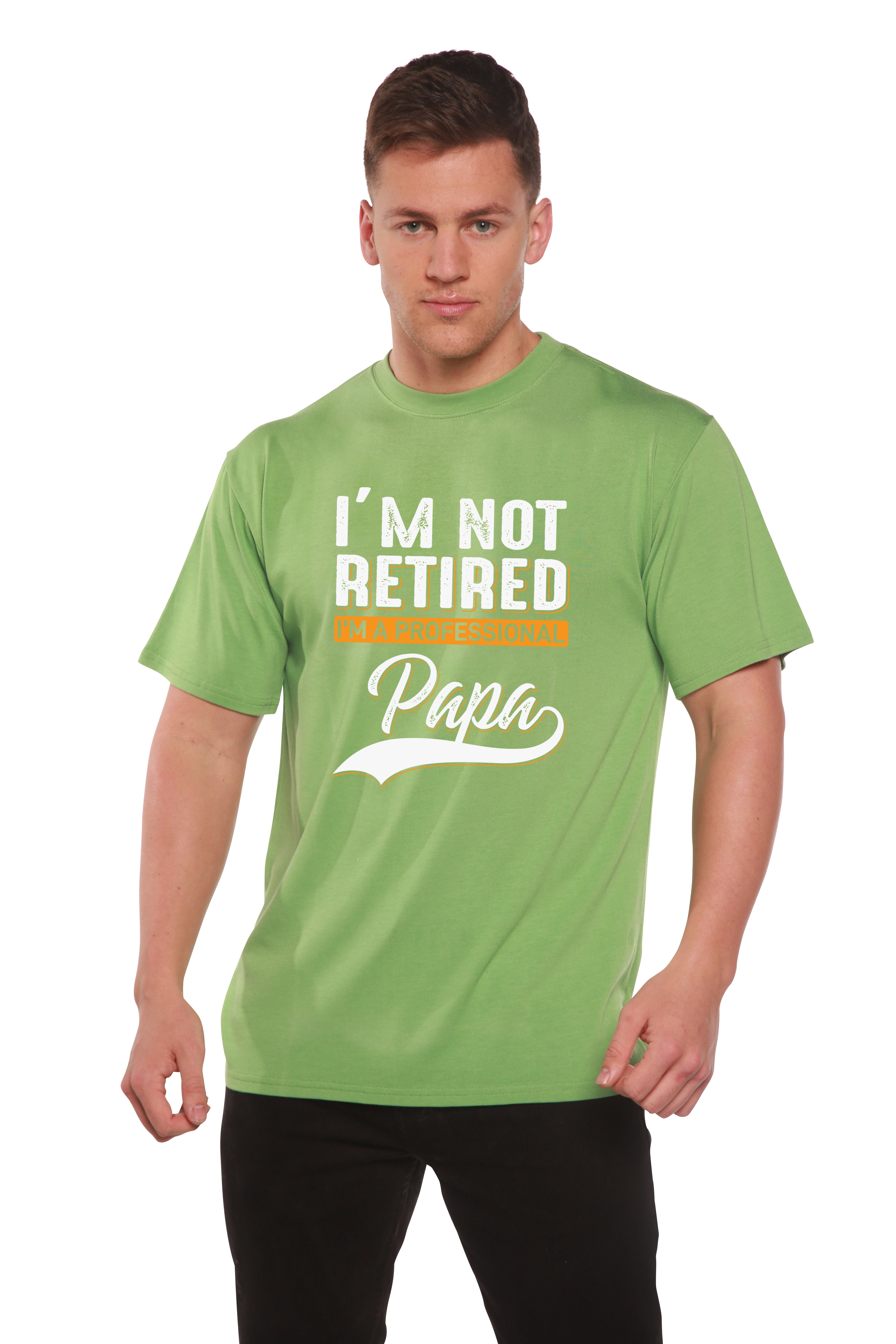 Spun Bamboo I'm not Retired Men's Bamboo Viscose/Organic Cotton Short Sleeve Graphic T-Shirt — back view