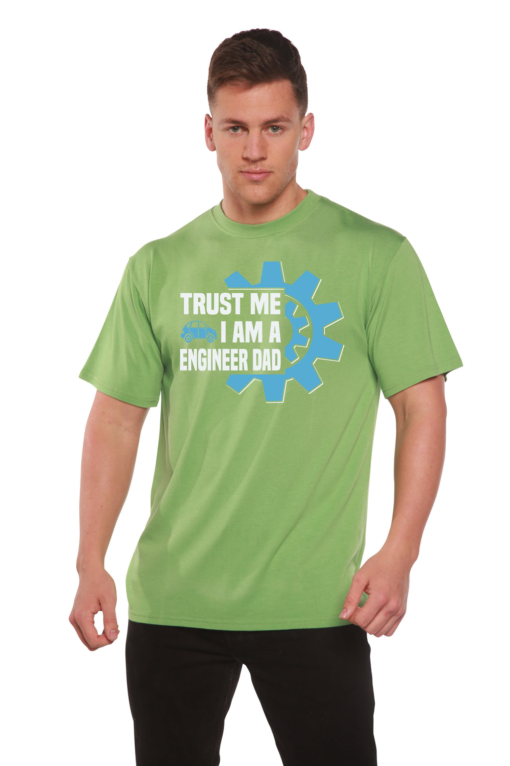 Spun Bamboo Trust Me I'm a Engineer Dad Men's Bamboo Viscose/Organic Cotton Short Sleeve Graphic T-Shirt — alternative angle