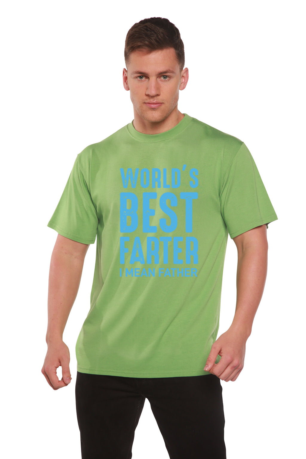Spun Bamboo World's Best Farter Men's Bamboo Viscose/Organic Cotton Short Sleeve Graphic T-Shirt — alternative angle