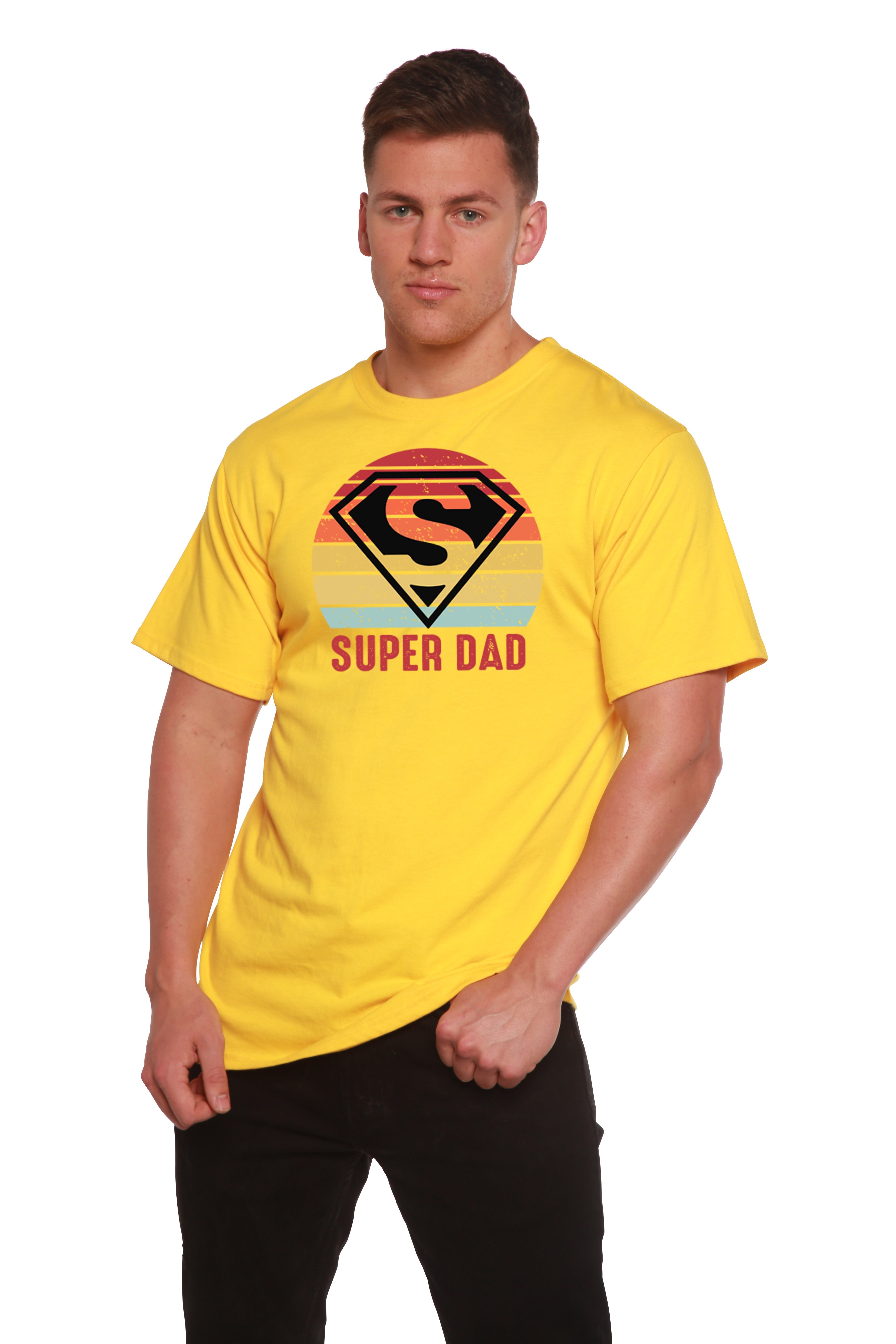 Spun Bamboo Super Dad Men's Bamboo Viscose/Organic Cotton Short Sleeve Graphic T-Shirt — size reference