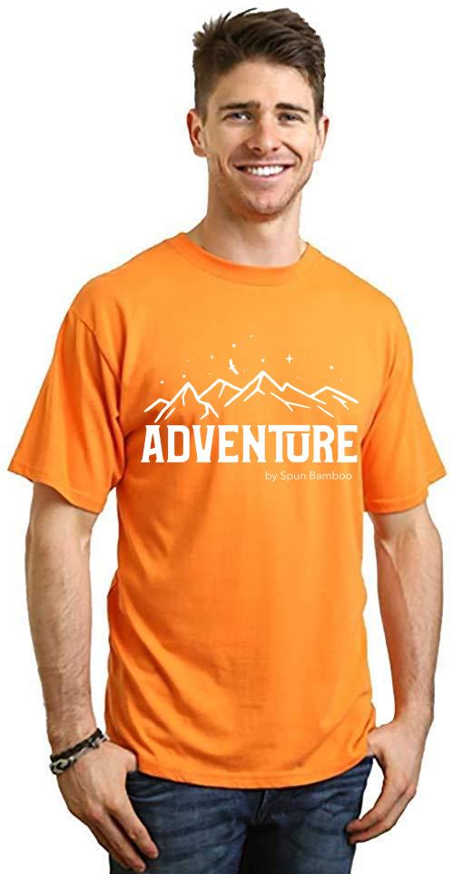 Spun Bamboo Adventure Printed Men's Bamboo Viscose/Organic Cotton Short Sleeve T-Shirt — packaging