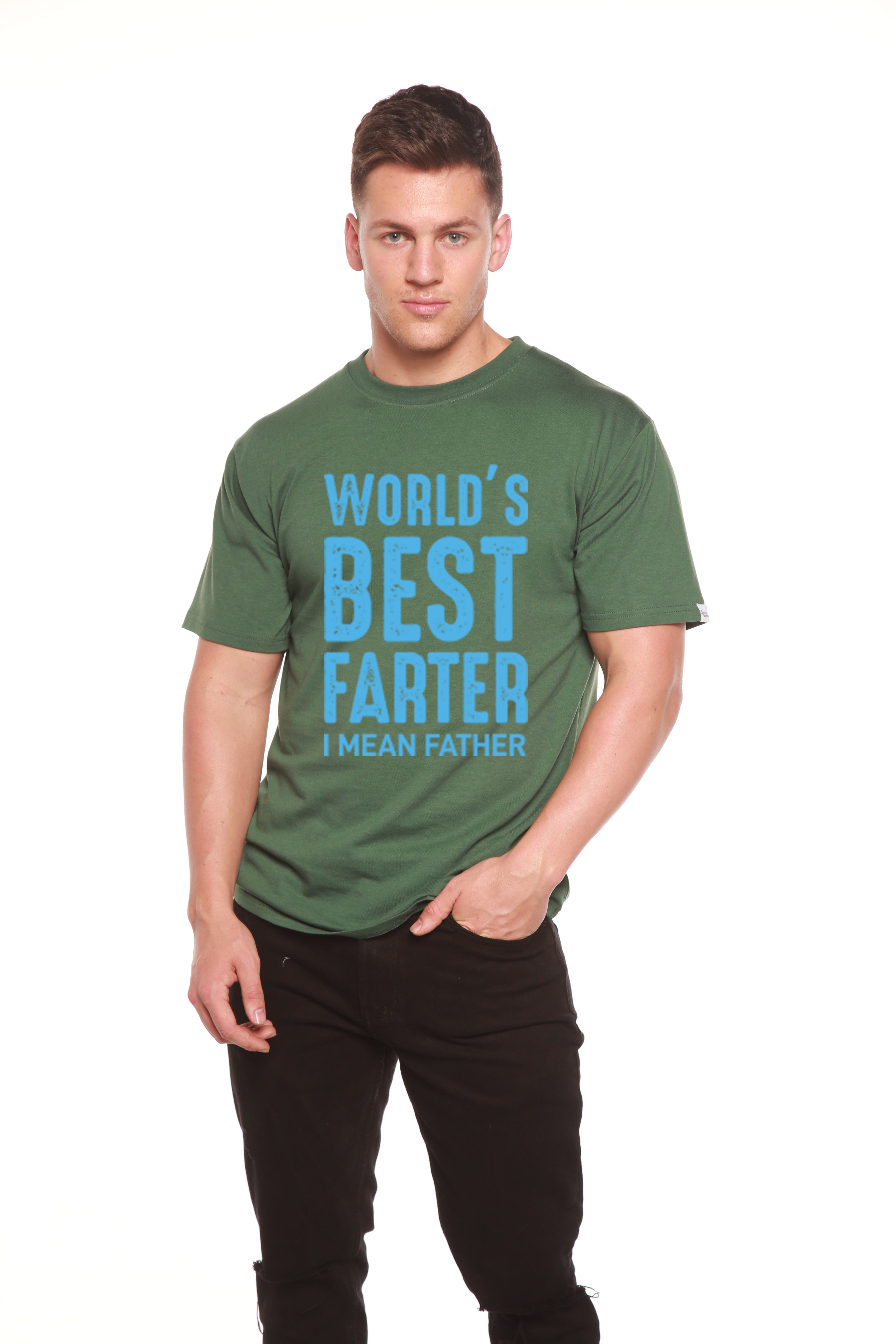 Spun Bamboo World's Best Farter Men's Bamboo Viscose/Organic Cotton Short Sleeve Graphic T-Shirt — packaging