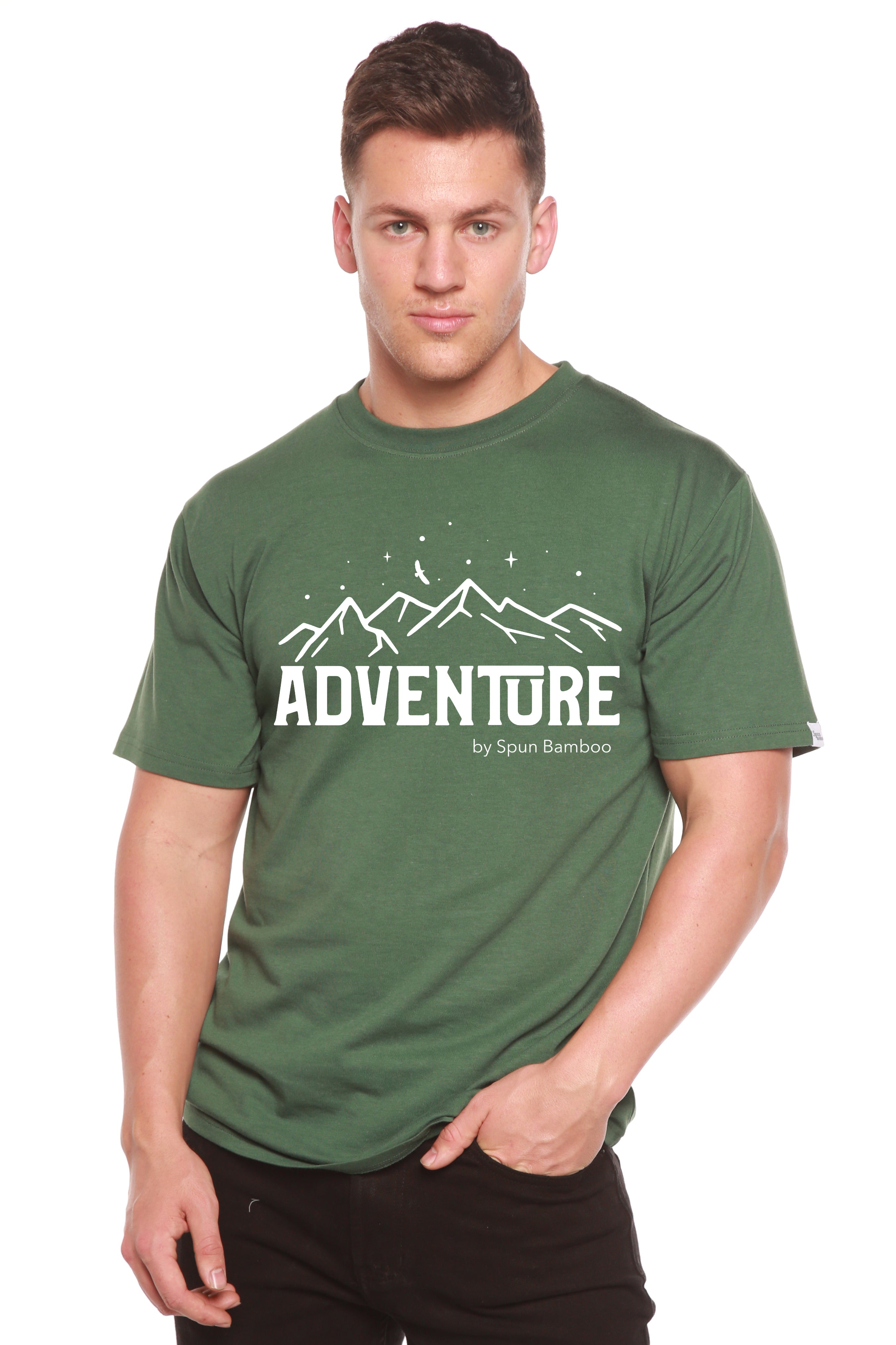 Spun Bamboo Adventure Printed Men's Bamboo Viscose/Organic Cotton Short Sleeve T-Shirt — comparison shot