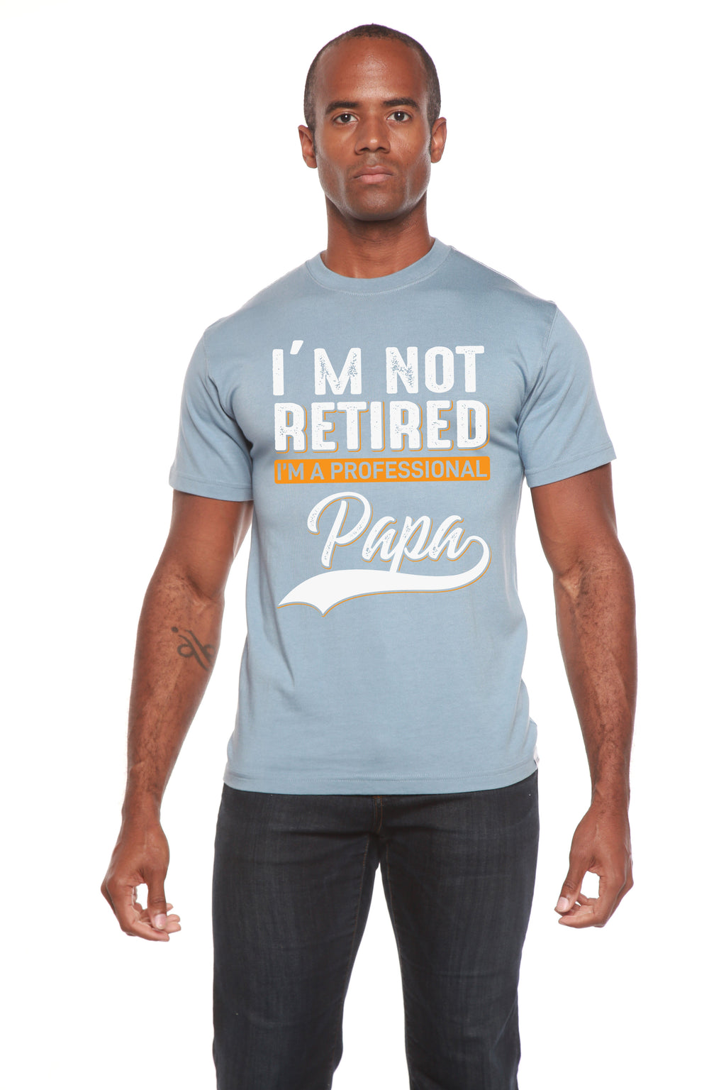 Spun Bamboo I'm not Retired Men's Bamboo Viscose/Organic Cotton Short Sleeve Graphic T-Shirt — comparison shot