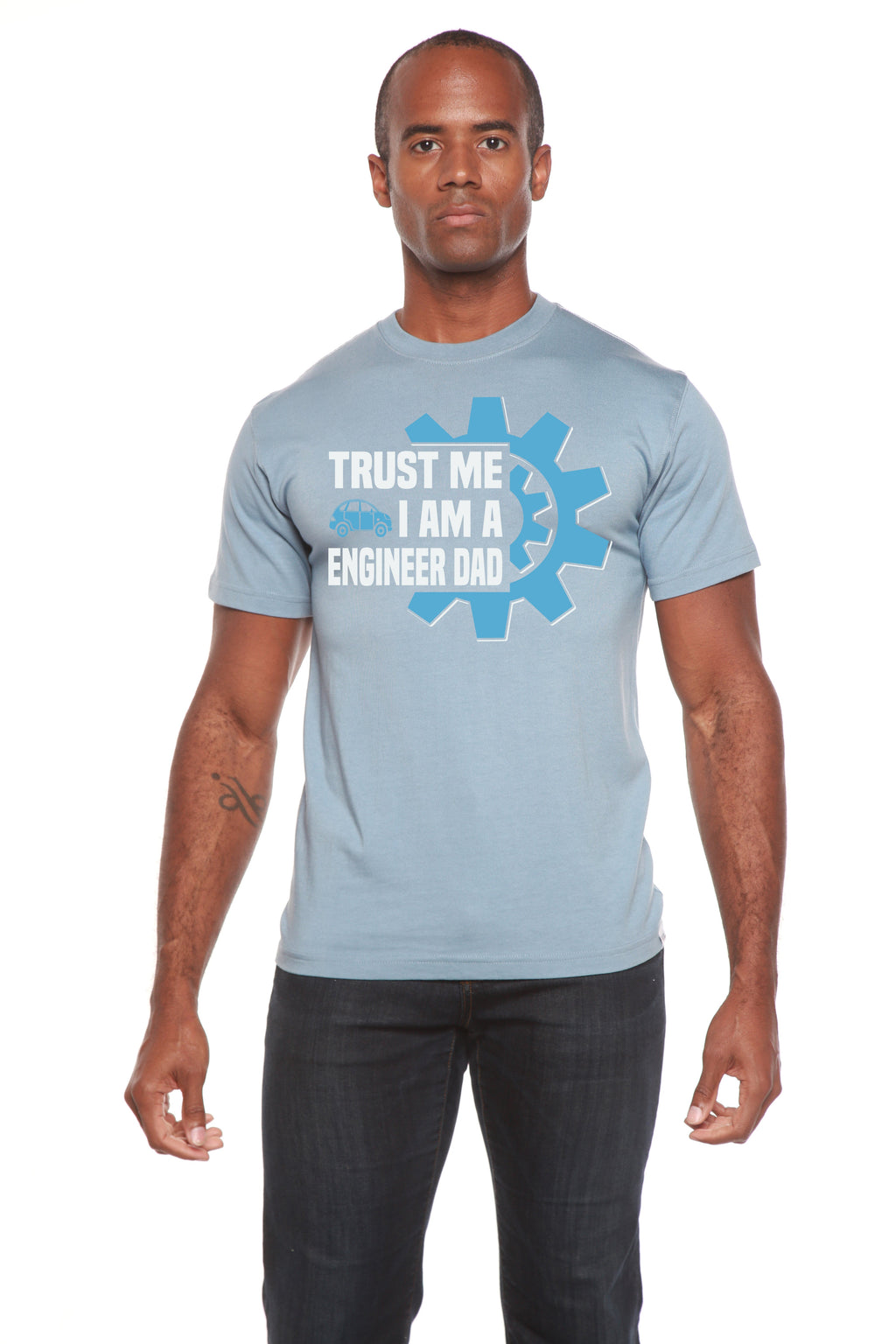 Spun Bamboo Trust Me I'm a Engineer Dad Men's Bamboo Viscose/Organic Cotton Short Sleeve Graphic T-Shirt — comparison shot